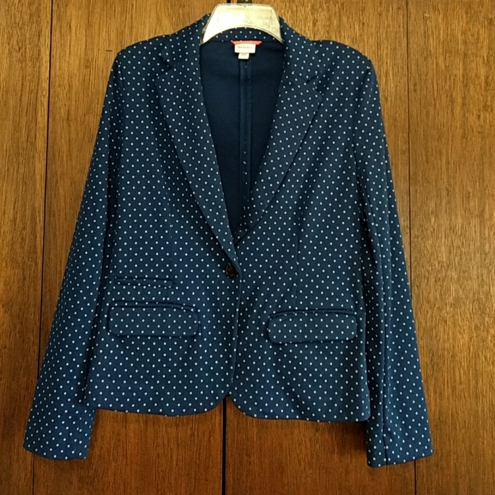Merona Ponte Knit Blue Polka Dot Blazer